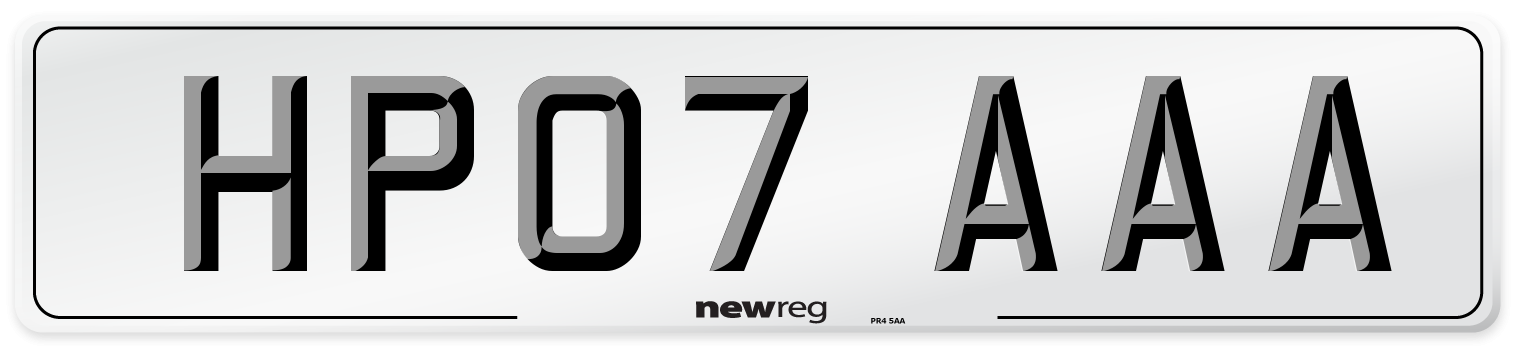 HP07 AAA Number Plate from New Reg
